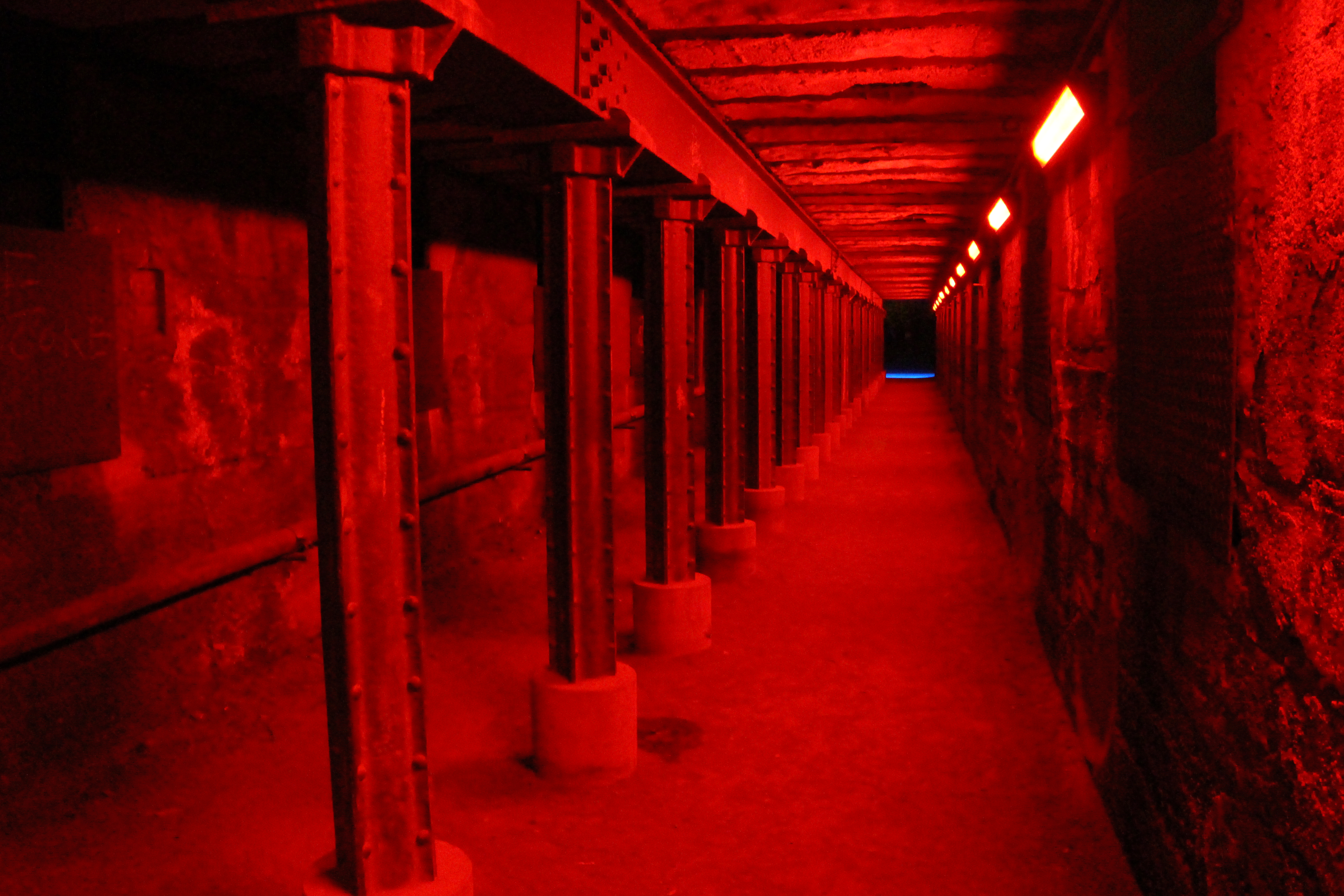 Glowing red tunnels below the DUisburg-Nord factory
